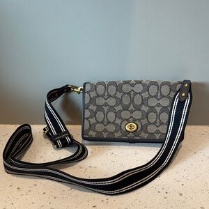 Coach Gray and Black Crossbody Bag